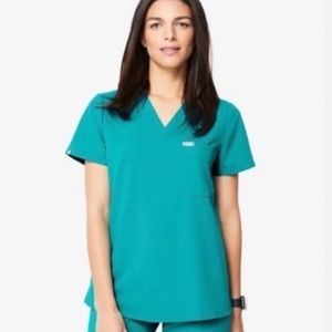 Teal Catarina one pocket scrub top